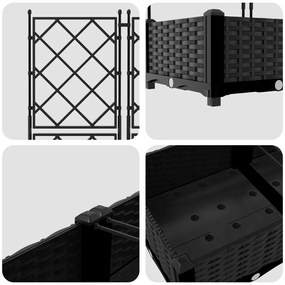 Trellis-es Ültető 2 db Fekete 80x40x125.5 cm