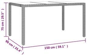 vidaXL 5 részes bézs polyrattan kerti bisztrógarnitúra párnákkal