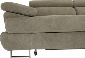 Ülőgarnitúra tárolóhellyel, világosbarna melír, szövet, jobbos, BUTON R