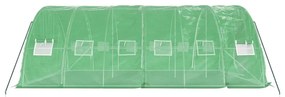 zöld acélvázas melegház 30 m² 6 x 5 x 2,3 m
