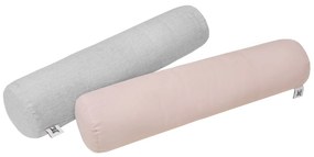 Rózsaszín len hengerpárna DUSTY PINK 14 x 55 cm