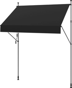 Outsunny Kézi Kihúzható Ernyő 2x1.2 m Kültéri Pavilon Rolós Ernyő Állítható Magasságú Karral 210-310 cm UV30+ Védelem Fúrás Nélküli Kerthez Erkélyhez