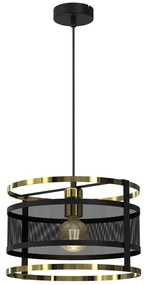 Csillár zsinóron RIM 1xE27/60W/230V fekete/arany