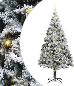 vidaXL Mű karácsonyfa 300 LED-del Fehér 180 cm PVC és Acél és Műanyag