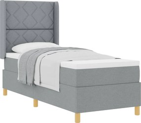 vidaXL Boxrugós ágy matracmal Világosszürke 80 x 200 cm szövet