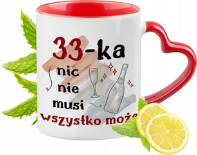 Születésnap 33 33. 33. Piros Bögre Szív Alakú Füllel Ajándék