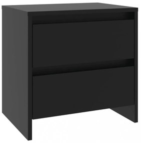 2 db fekete forgácslap éjjeliszekrény 45 x 34,5 x 44,5 cm