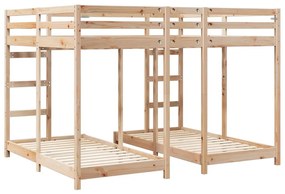 vidaXL Háromszintes emeletes ágykeret Barna 160 x 200 cm Tömör fenyőfa