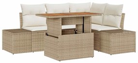 Kerti Kanapé Szett 5 pcs Beige és krém 100 x 55 x 73 cm