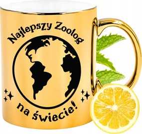 Prémium Arany Csillogó Bögre Zoológusnak Ajándék Nyomtatott Fotóval