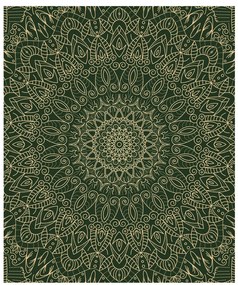 Fotótapéta részletes Mandala zöld színben - 225x270 - cm