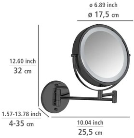 WENKO 71559800 - POWER-LOC tükör 25,5x32 cm fekete