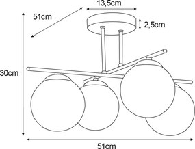 KAJA K-5783 FELIX Sárga Színű Mennyezeti Lámpa 4xE14 10W IP20
