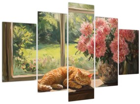 Kép - Macska az ablakban (150x105 cm)