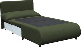 Kihúzható fotel tárhellyel, zöld, FLIK