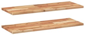 2 db olajbevonatú tömör akácfa függőpolc 100 x 30 x 2 cm