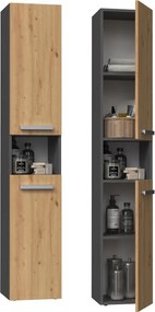 Nel I fürdőszoba szekrény, antracit-tölgy