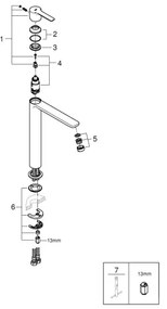 GROHE 23405001 - LINEARE mosdócsaptelep, XL méret, fényes króm