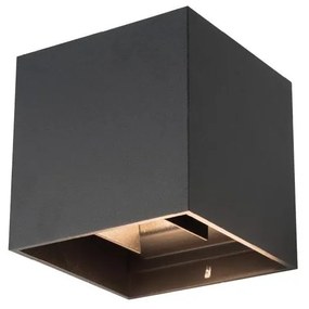 LED kültéri fali lámpa RIKO 2xLED / 4W / 230V fekete IP44