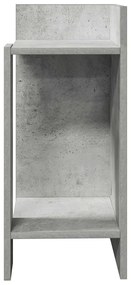 betonszürke kisasztal polccal 25,5 x 27 x 60 cm