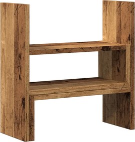 vidaXL antik fa színű szerelt fa állítható asztali szervező 40x17x41cm