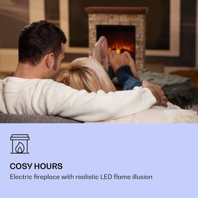 Etna, elektromos kandalló, 1800 W, heti időzítő, távirányító, szürke/barna