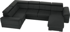 Ülőgarnitúra, sötétszürke, jobbos kivitel, SEGORIA ROH U