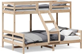 vidaXL tömör fenyőfa emeletes ágy 80x200/140x200 cm
