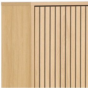 Natúr színű billenő ajtós cipőtartó tölgyfa dekorral 72x140x25 cm Albany – Actona