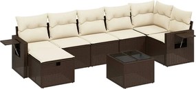 vidaXL 8 részes barna polyrattan kerti ülőgarnitúra párnákkal
