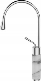 Mosdó Csaptelep Mozgatható Kifolyócsővel Fehér Márvány