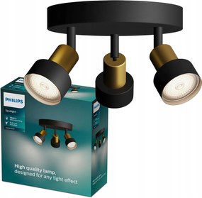 Mennyezeti lámpa Reflektor 3x GU10 fekete-réz Conduit Philips