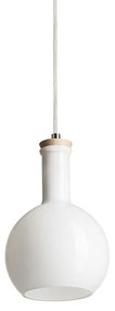 RENDL R12664 PULIRE függő lámpatest, üveg opál üveg/fa/króm