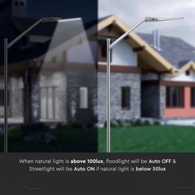 LED utcai lámpa szürkületérzékelővel LED/100W/230V 6500K IP65 szürke