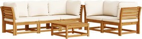 vidaXL 6 részes tömör akácfa kerti ülőgarnitúra párnákkal