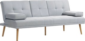 HOMCOM Kanapéågy, 3-FĆs KanapĂ©, Futon Ăgy ĂsszecsukhatĂł Asztallal, Textil KanapĂ© VĂĄszonhatĂĄssal, HĂĄlĂłszoba BĂștor PohĂĄrtartĂłval, SkandinĂĄv FormatervezĂ©