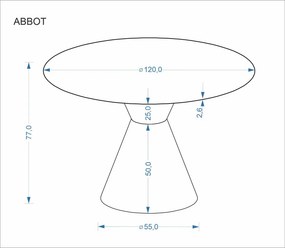 ABBOT kerek asztal 120 cm világos travertin