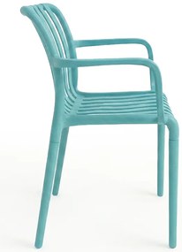 Műanyag szék TREGO kartámaszokkal, kék