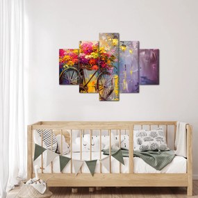 Kép - Kerék virágokkal (150x105 cm)