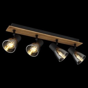 Globo 54307-4W - CLAUDE 4xE14/40W fekete/fa spotlámpa 230V