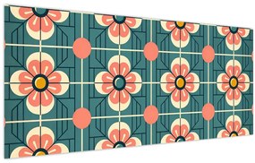 Kép - Retro virágminta (120x50 cm)