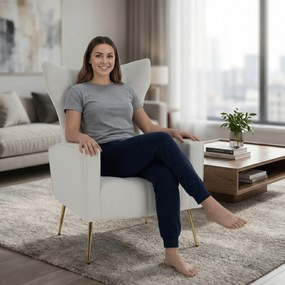 Relaxfotel, bézs Velvet szövet, BARET