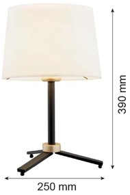 Argon 8319 - Asztali lámpa CAVALINO 1xE27/15W/230V 39 cm krémes/fekete