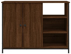 barna tölgy színű szerelt fa tálalószekrény 100 x 33 x 75 cm