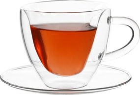 Thermo Heart csésze pohár csészealjakkal, 2db, szív alakú, 150ml, HOTCOOL TYP 5