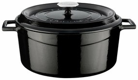 LAVA fém öntöttvas edény, 28 cm átmérőjű, fekete, 6,7 l