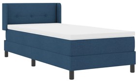 vidaXL Boxspring ágy matraccal Kék 90 x 190 cm Szövet és Mérnöki Fa