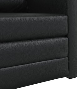 vidaXL Floor Sofa Bed 2-in-1 Fekete 74x77x81 cm Műbőr