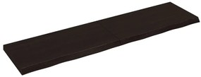 sötétbarna kezelt tömör tölgyfa asztallap 200x50x(2-6) cm
