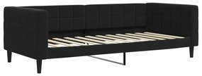 fekete kihúzható bársony heverő fiókkal 90 x 200 cm